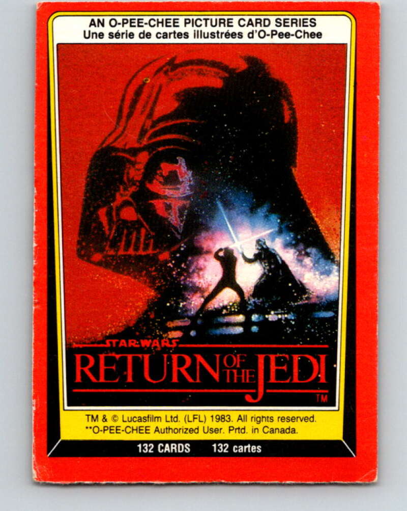 1983 OPC Star Wars Return Of The Jedi #1 Title Card V42156