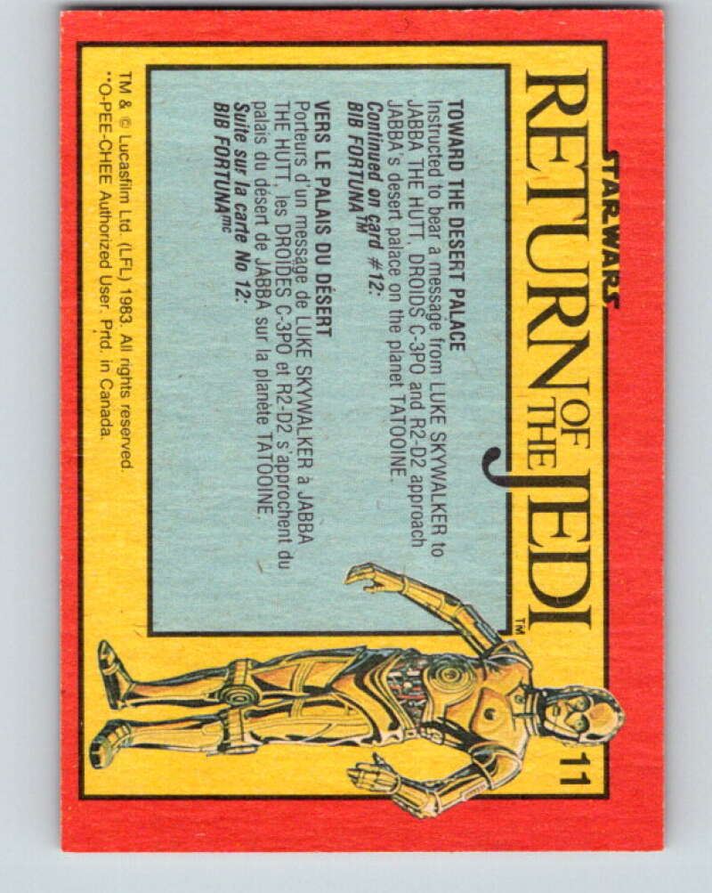 1983 OPC Star Wars Return Of The Jedi #11 Toward the Desert Palace V42205