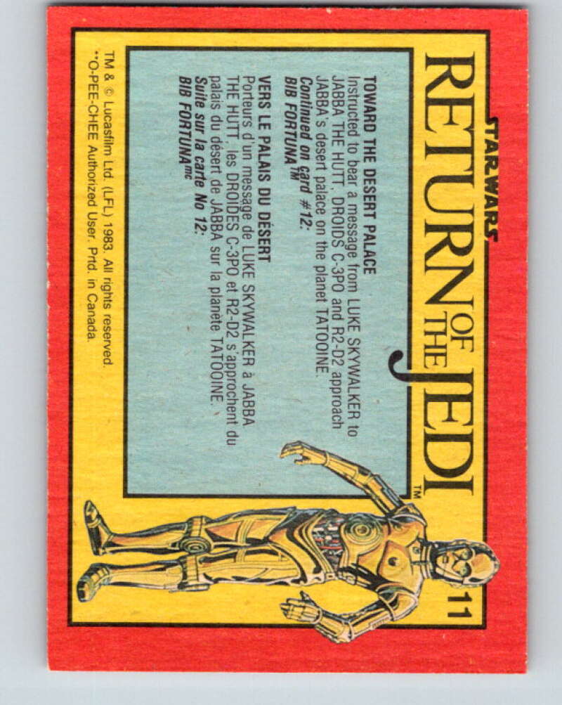 1983 OPC Star Wars Return Of The Jedi #11 Toward the Desert Palace V42206