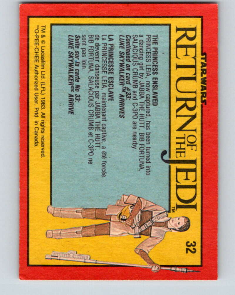 1983 OPC Star Wars Return Of The Jedi #32 The Princess Enslaved V42297