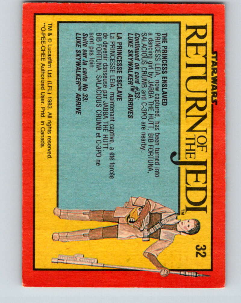 1983 OPC Star Wars Return Of The Jedi #32 The Princess Enslaved V42300