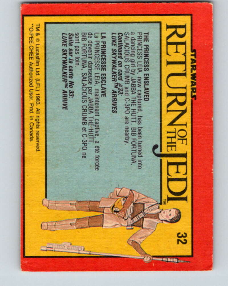 1983 OPC Star Wars Return Of The Jedi #32 The Princess Enslaved V42301
