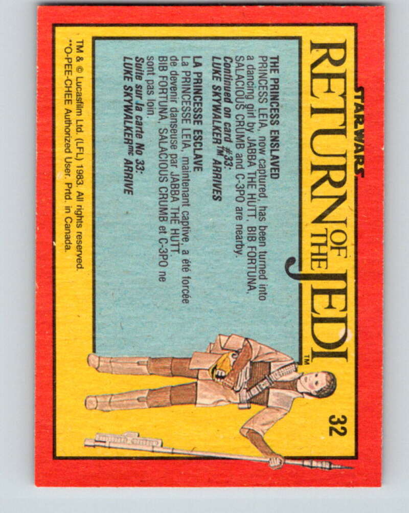 1983 OPC Star Wars Return Of The Jedi #32 The Princess Enslaved V42302