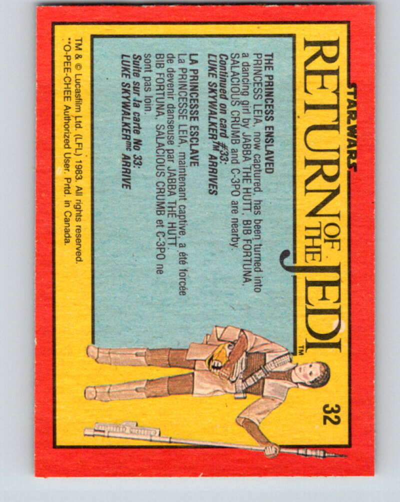 1983 OPC Star Wars Return Of The Jedi #32 The Princess Enslaved V42303