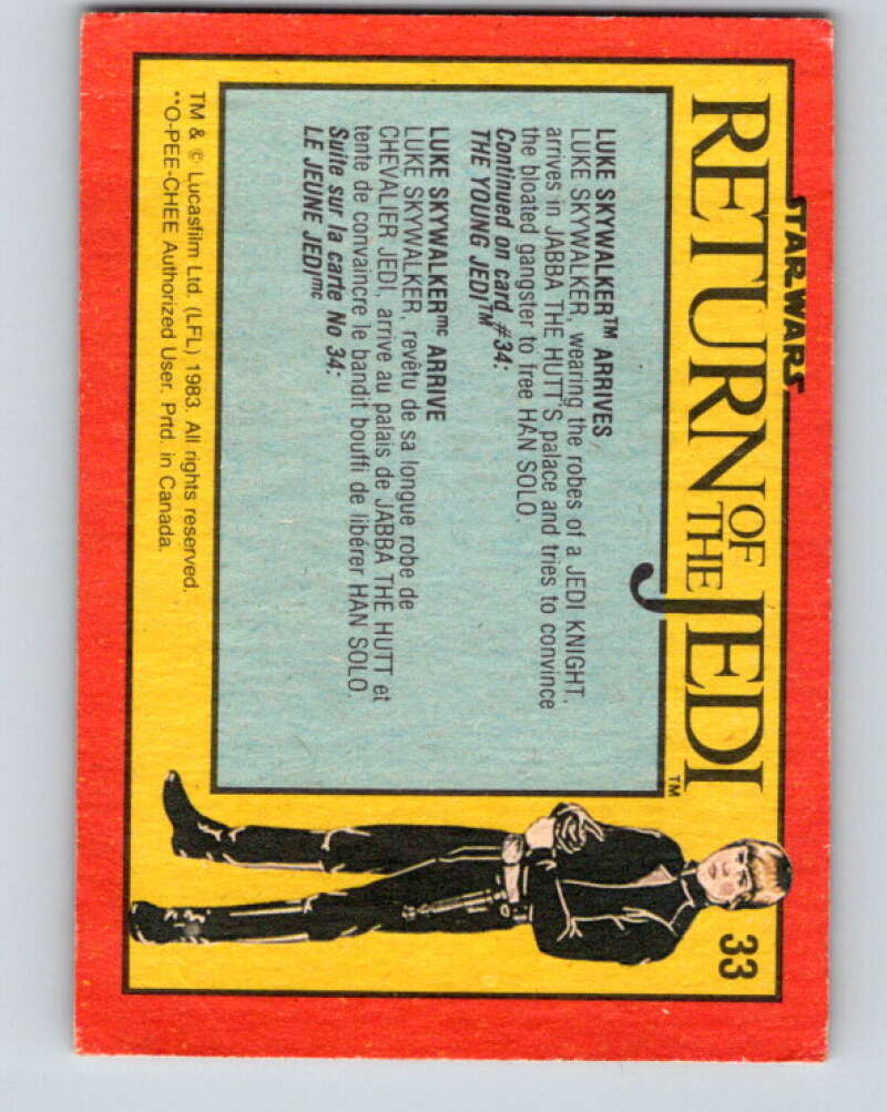 1983 OPC Star Wars Return Of The Jedi #33 Luke Skywalker Arrives V42305