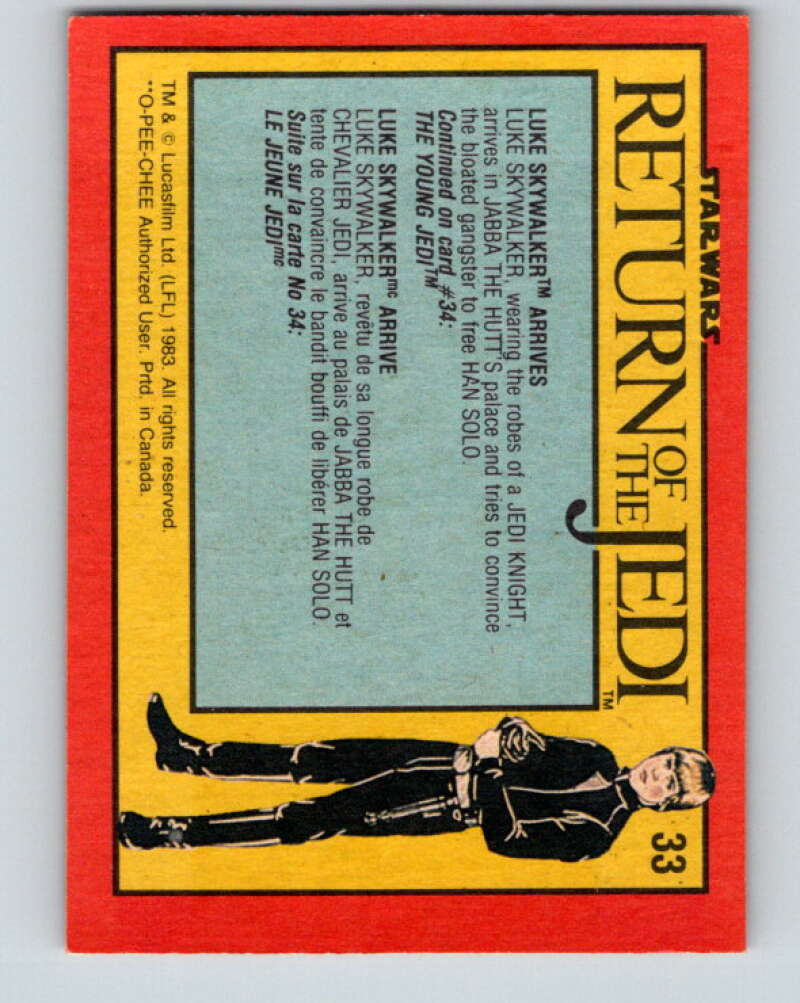 1983 OPC Star Wars Return Of The Jedi #33 Luke Skywalker Arrives V42308