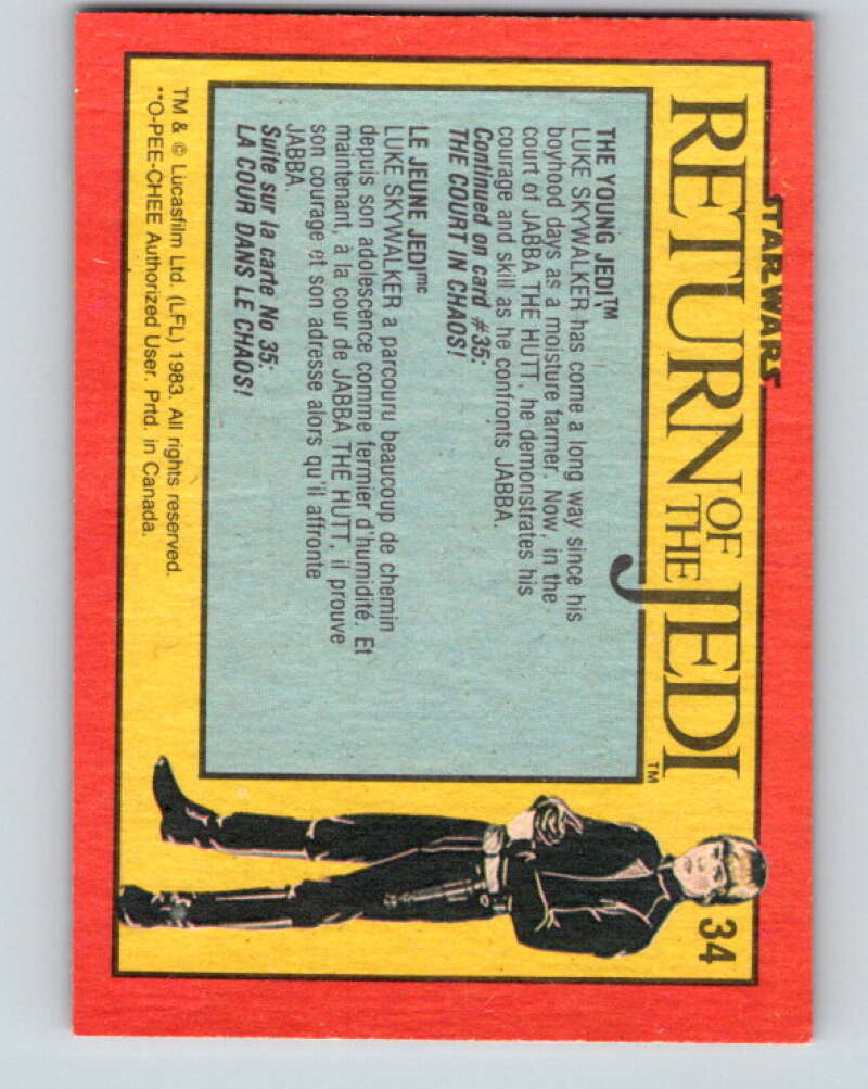 1983 OPC Star Wars Return Of The Jedi #34 The Young Jedi V42310