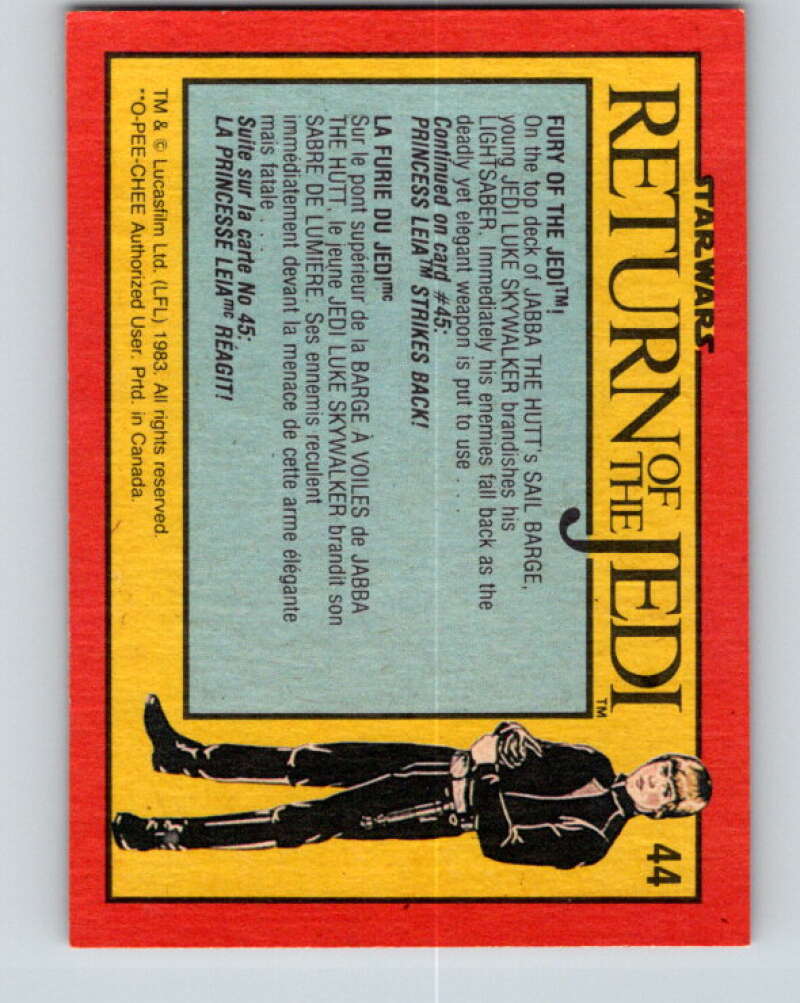 1983 OPC Star Wars Return Of The Jedi #44 Fury of the Jedi V42346