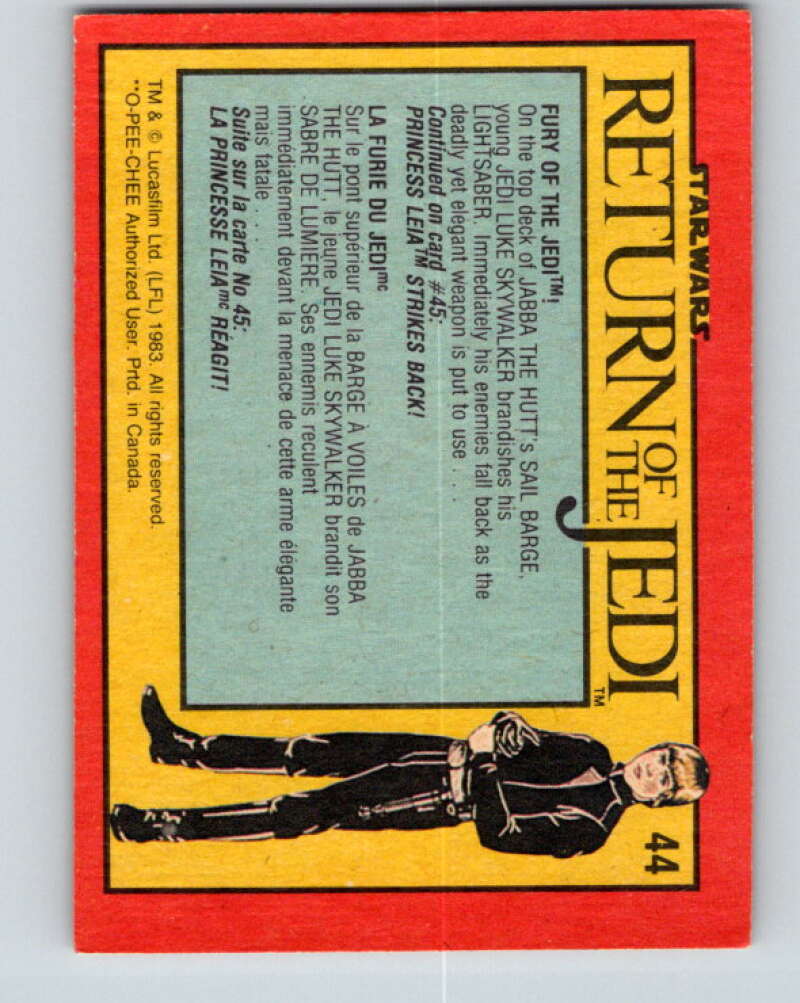 1983 OPC Star Wars Return Of The Jedi #44 Fury of the Jedi V42347