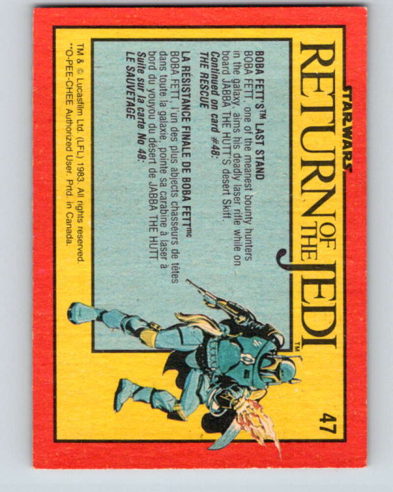 1983 OPC Star Wars Return Of The Jedi #47 Boba Fett's Last Stand V42355