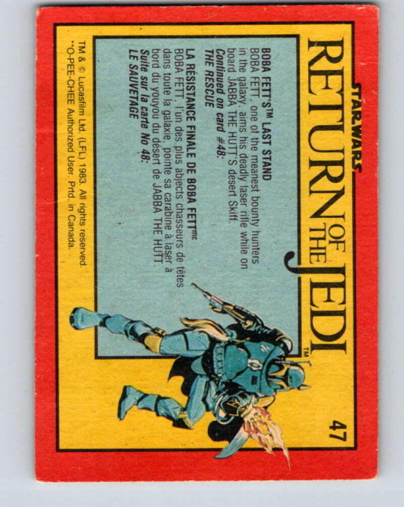 1983 OPC Star Wars Return Of The Jedi #47 Boba Fett's Last Stand V42357
