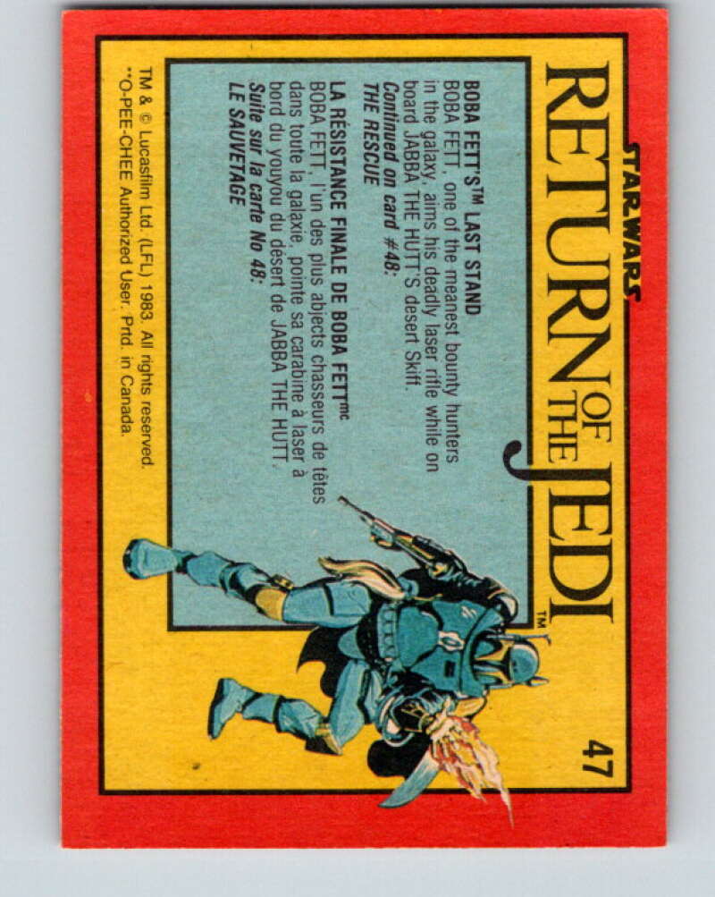 1983 OPC Star Wars Return Of The Jedi #47 Boba Fett's Last Stand V42358