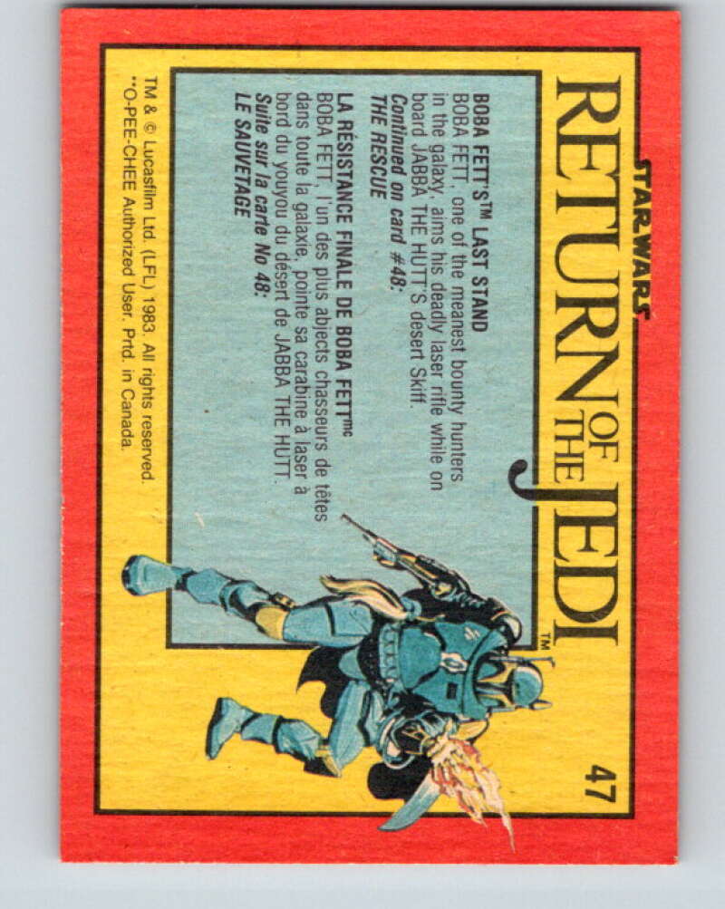 1983 OPC Star Wars Return Of The Jedi #47 Boba Fett's Last Stand V42359