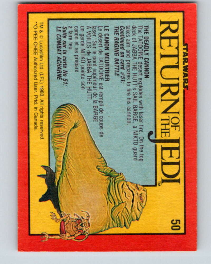 1983 OPC Star Wars Return Of The Jedi #50 The Deadly Cannon V42367