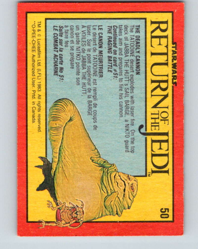 1983 OPC Star Wars Return Of The Jedi #50 The Deadly Cannon V42368