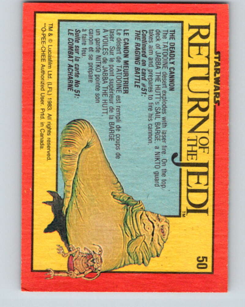 1983 OPC Star Wars Return Of The Jedi #50 The Deadly Cannon V42370