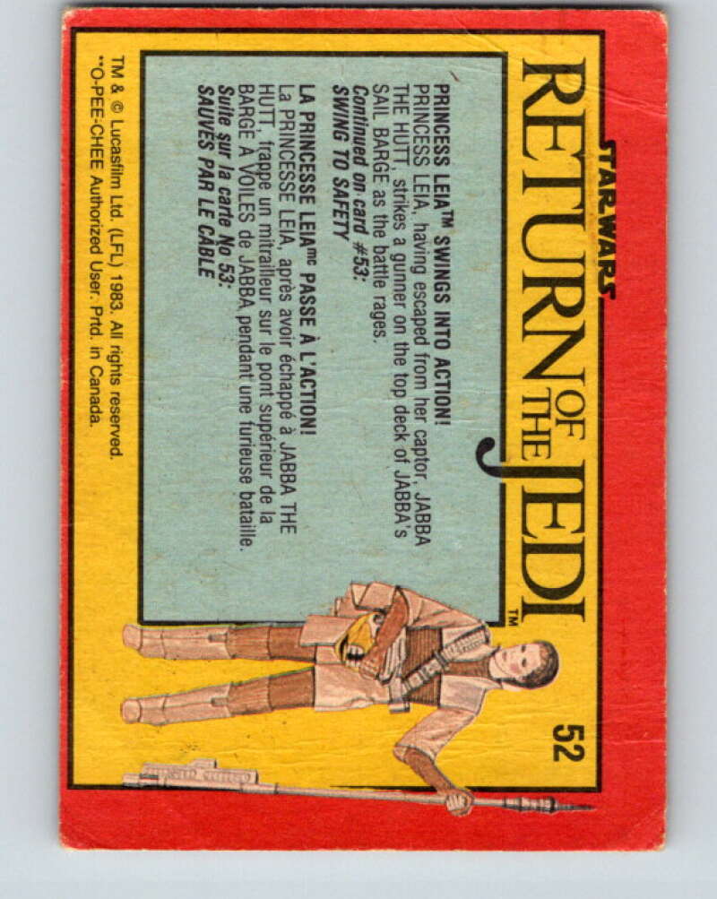 1983 OPC Star Wars Return Of The Jedi #52 Princess Leia Swings Into Action V42379