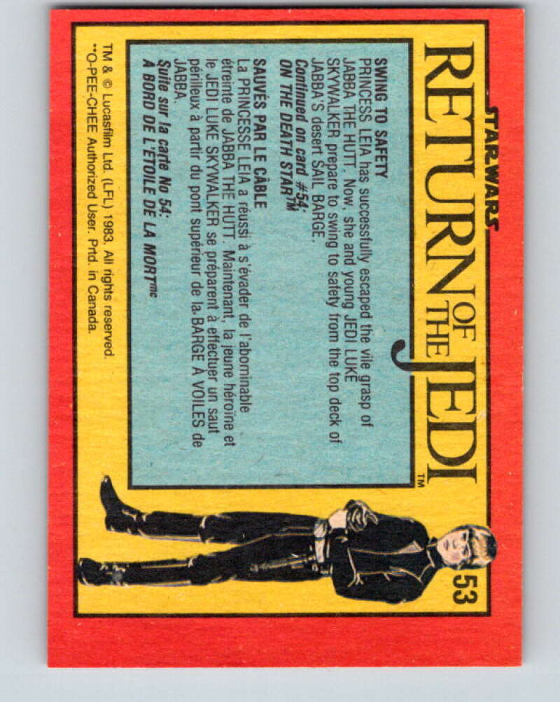 1983 OPC Star Wars Return Of The Jedi #53 Swing to Safety V42383