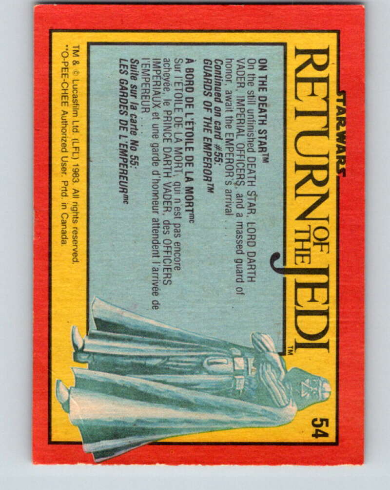 1983 OPC Star Wars Return Of The Jedi #54 On the Death Star V42389