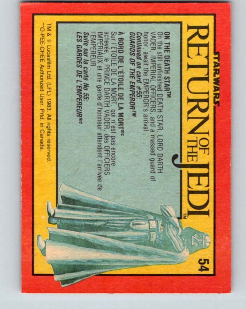 1983 OPC Star Wars Return Of The Jedi #54 On the Death Star V42390