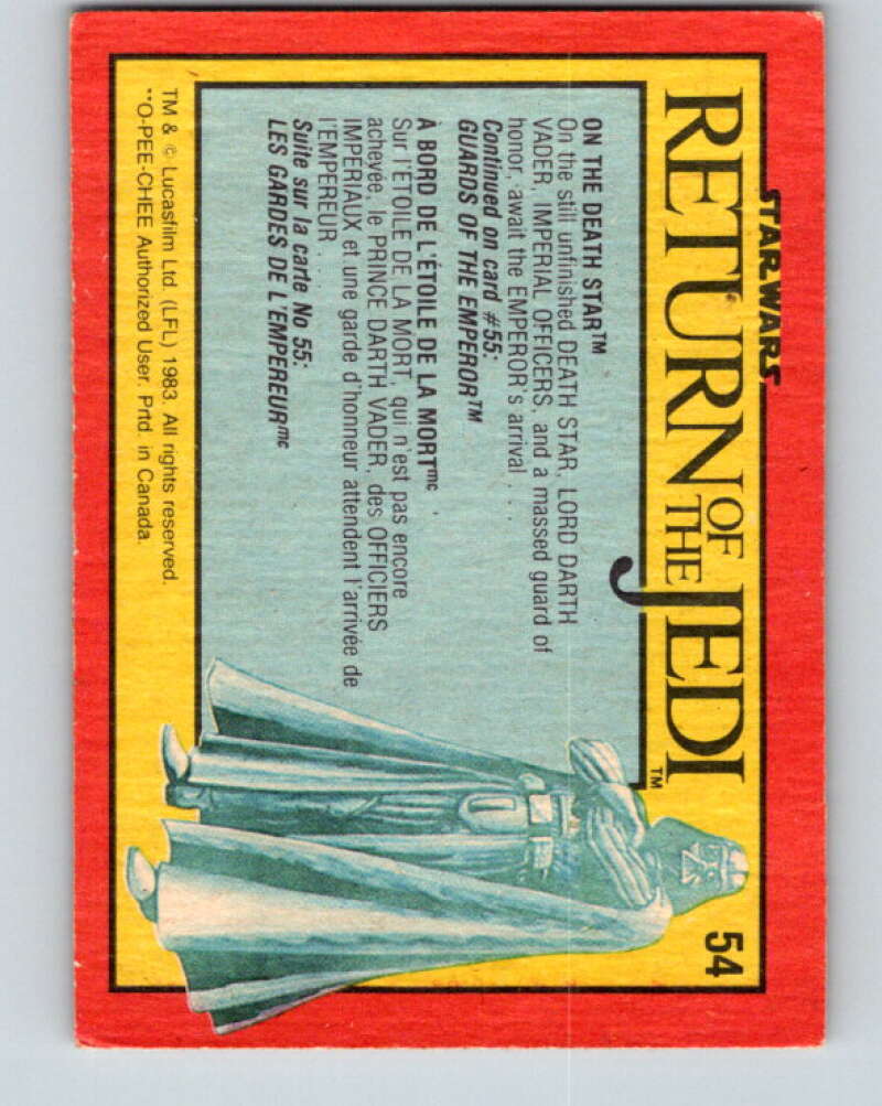 1983 OPC Star Wars Return Of The Jedi #54 On the Death Star V42391