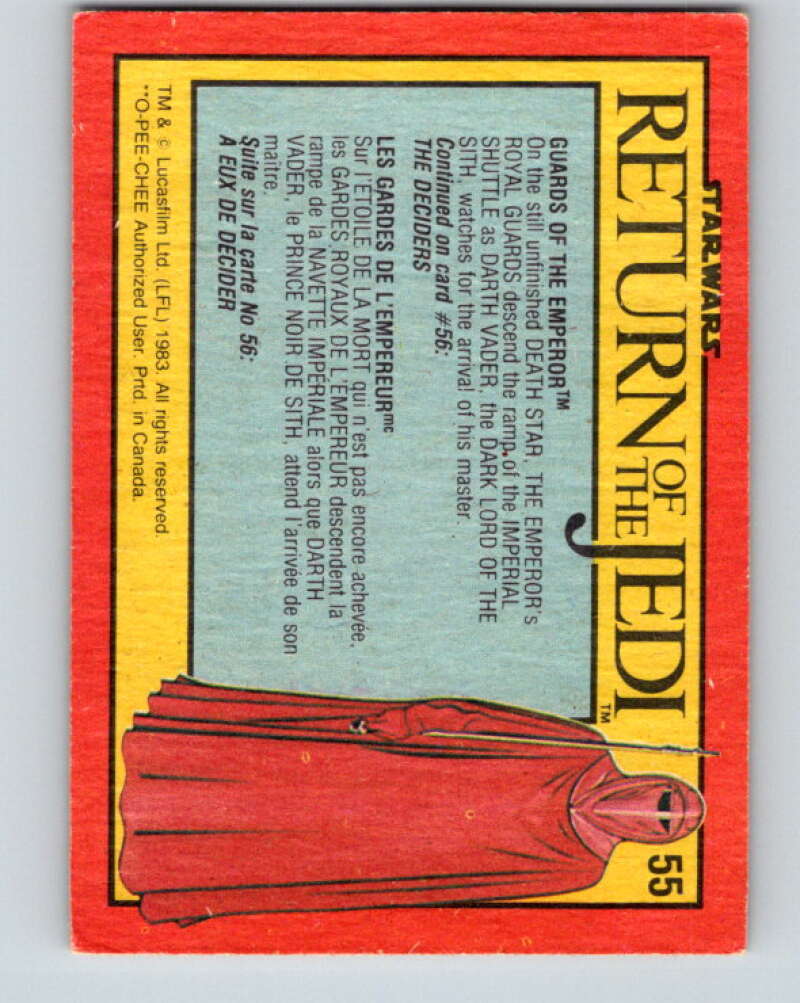 1983 OPC Star Wars Return Of The Jedi #55 Guards of the Emperor V42393