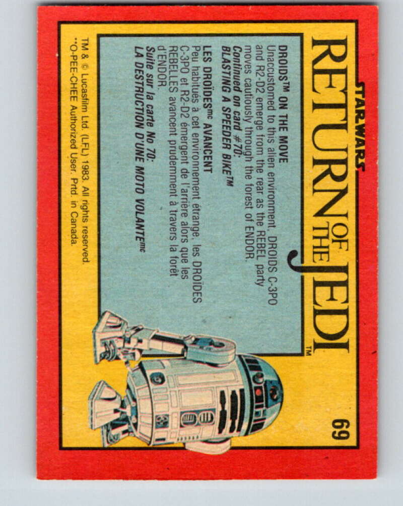 1983 OPC Star Wars Return Of The Jedi #69 Droids on the Move V42458