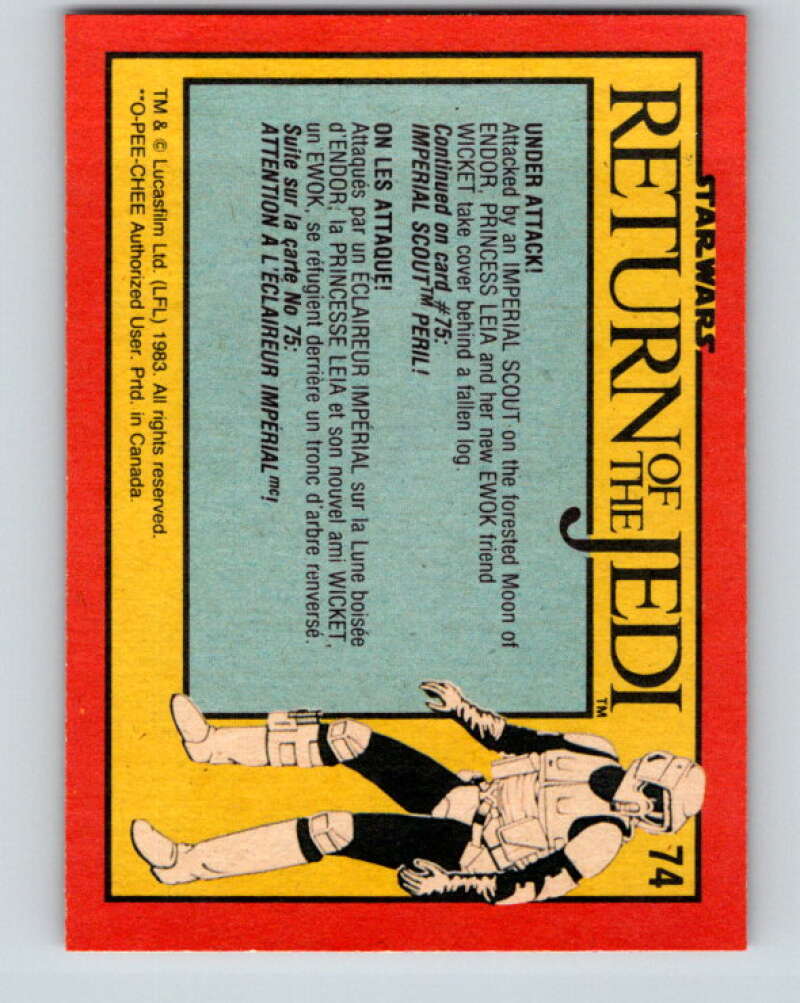 1983 OPC Star Wars Return Of The Jedi #74 Under Attack V42482