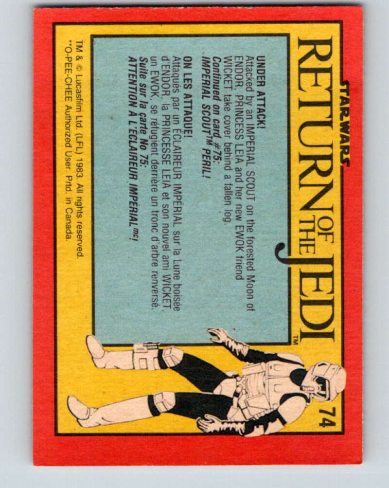 1983 OPC Star Wars Return Of The Jedi #74 Under Attack V42483