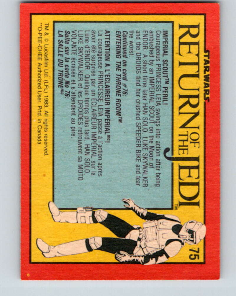 1983 OPC Star Wars Return Of The Jedi #75 Imperial Scout Peril V42484