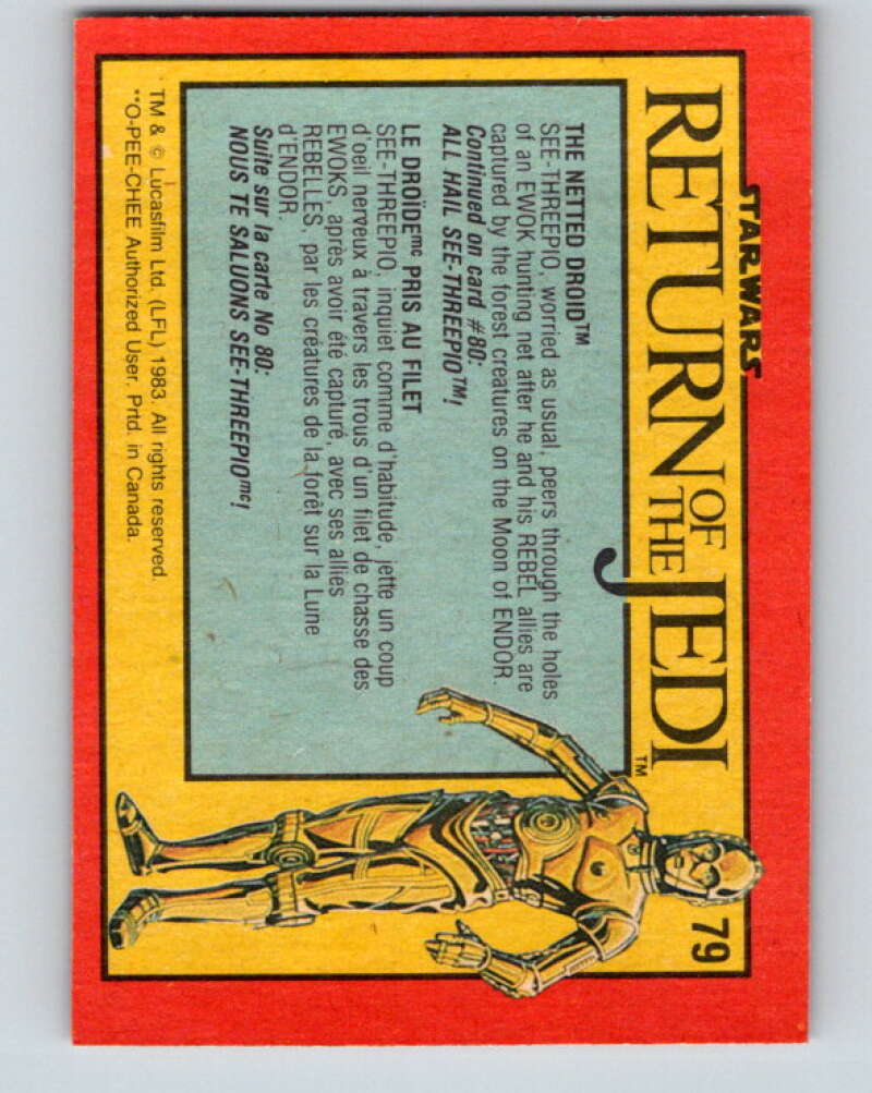 1983 OPC Star Wars Return Of The Jedi #79 The Netted Droid V42500