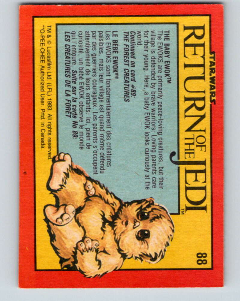 1983 OPC Star Wars Return Of The Jedi #88 The Baby Ewok V42534