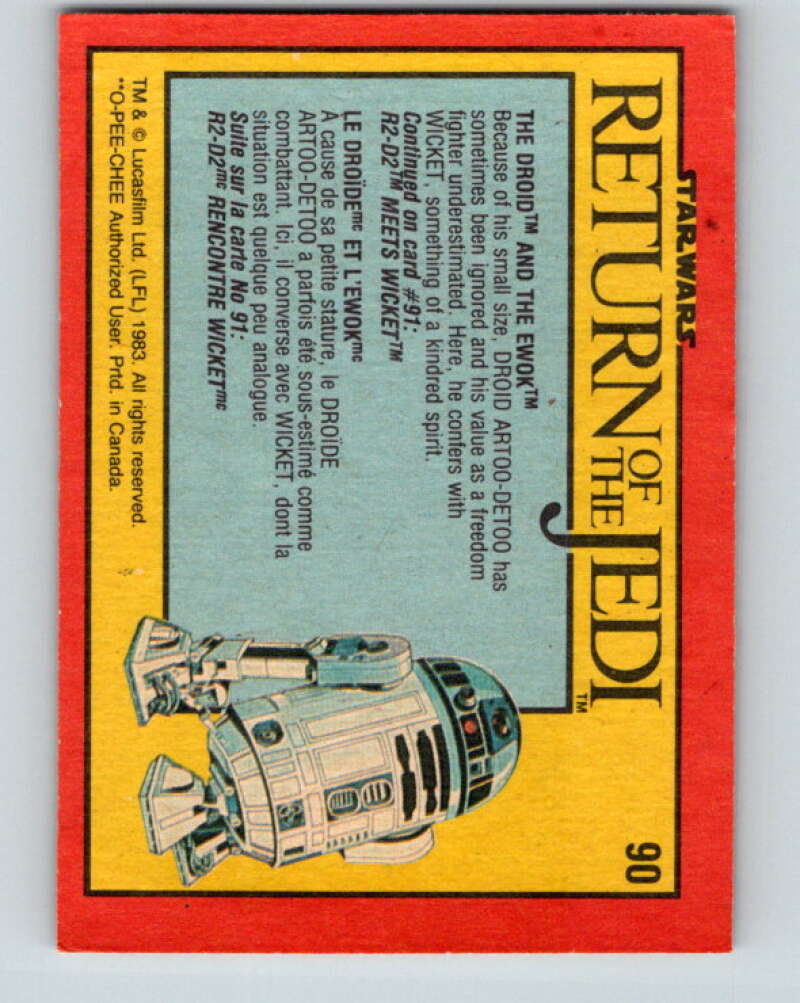 1983 OPC Star Wars Return Of The Jedi #90 The Droid and the Ewok V42540