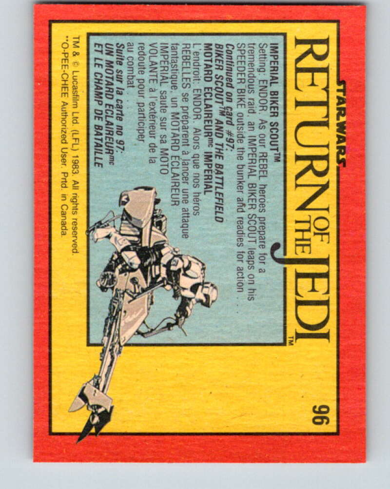 1983 OPC Star Wars Return Of The Jedi #96 Imperial Biker Scout V42561