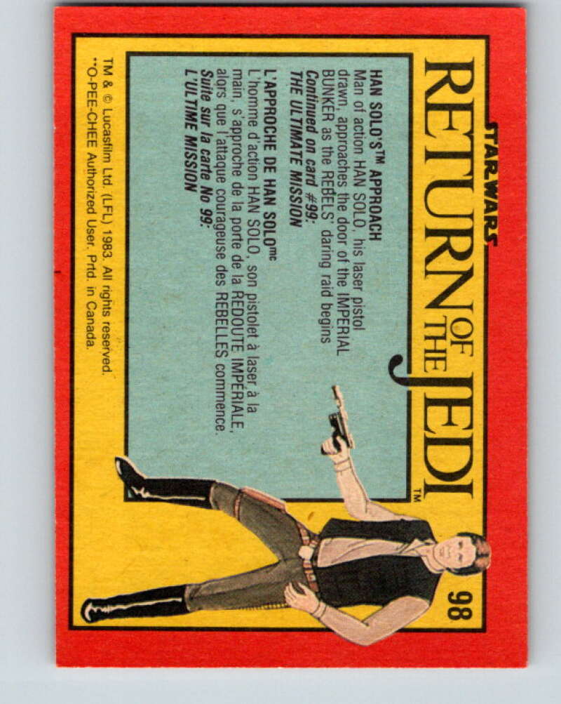 1983 OPC Star Wars Return Of The Jedi #98 Han Solo's Approach V42574