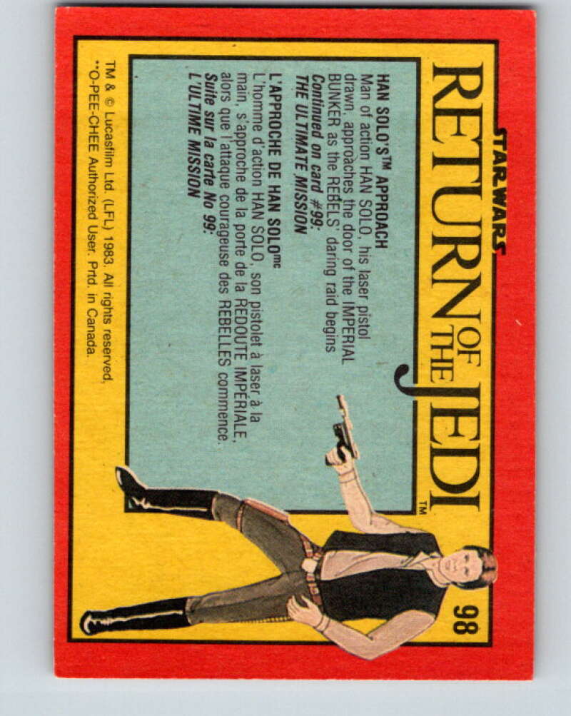 1983 OPC Star Wars Return Of The Jedi #98 Han Solo's Approach V42575