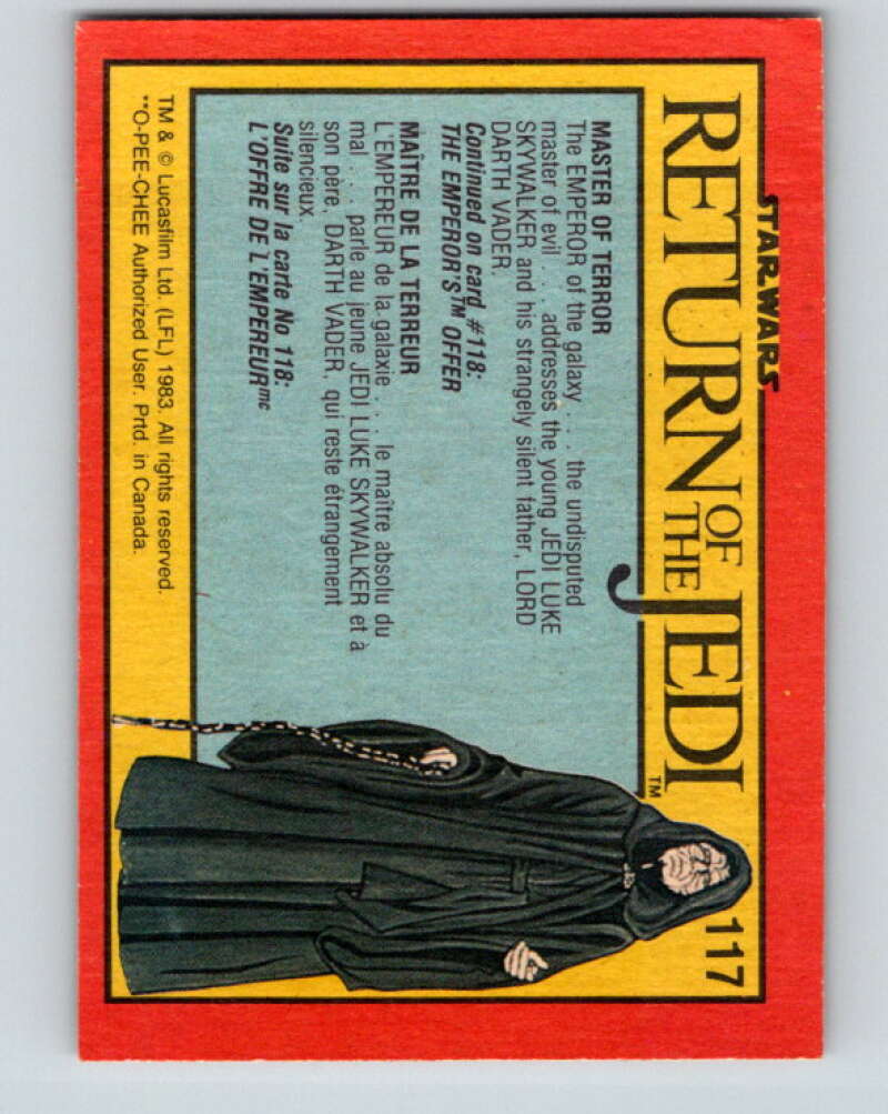 1983 OPC Star Wars Return Of The Jedi #117 Master of Terror V42661