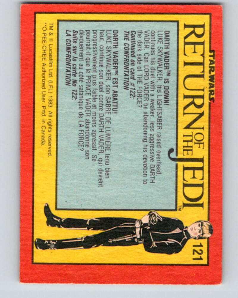 1983 OPC Star Wars Return Of The Jedi #121 Darth Vader Is Down V42675