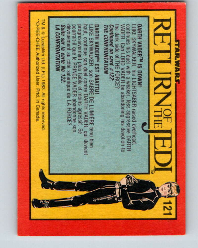 1983 OPC Star Wars Return Of The Jedi #121 Darth Vader Is Down V42677