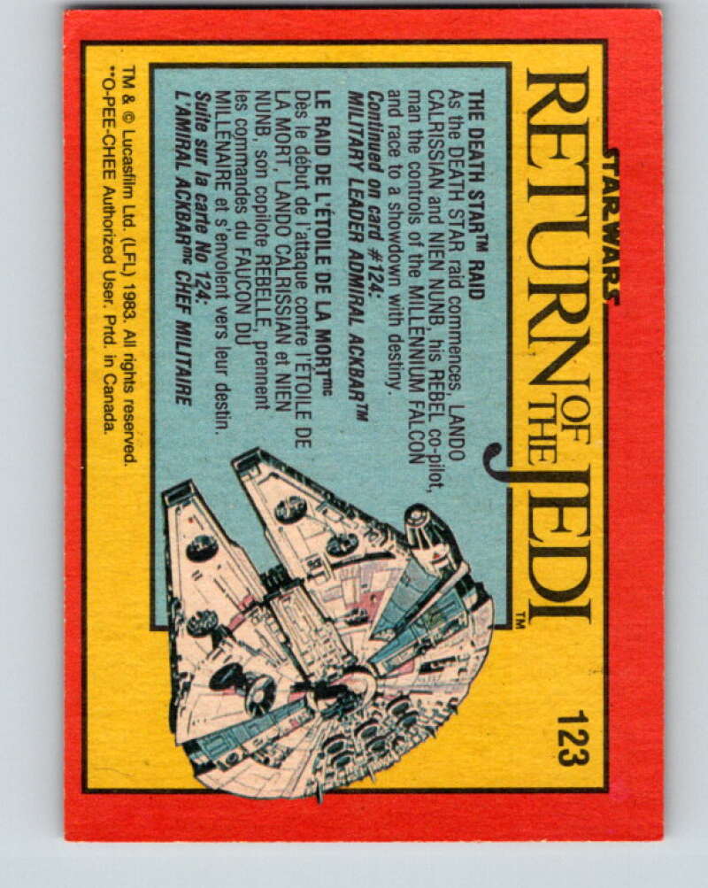 1983 OPC Star Wars Return Of The Jedi #123 The Death Star Raid V42684