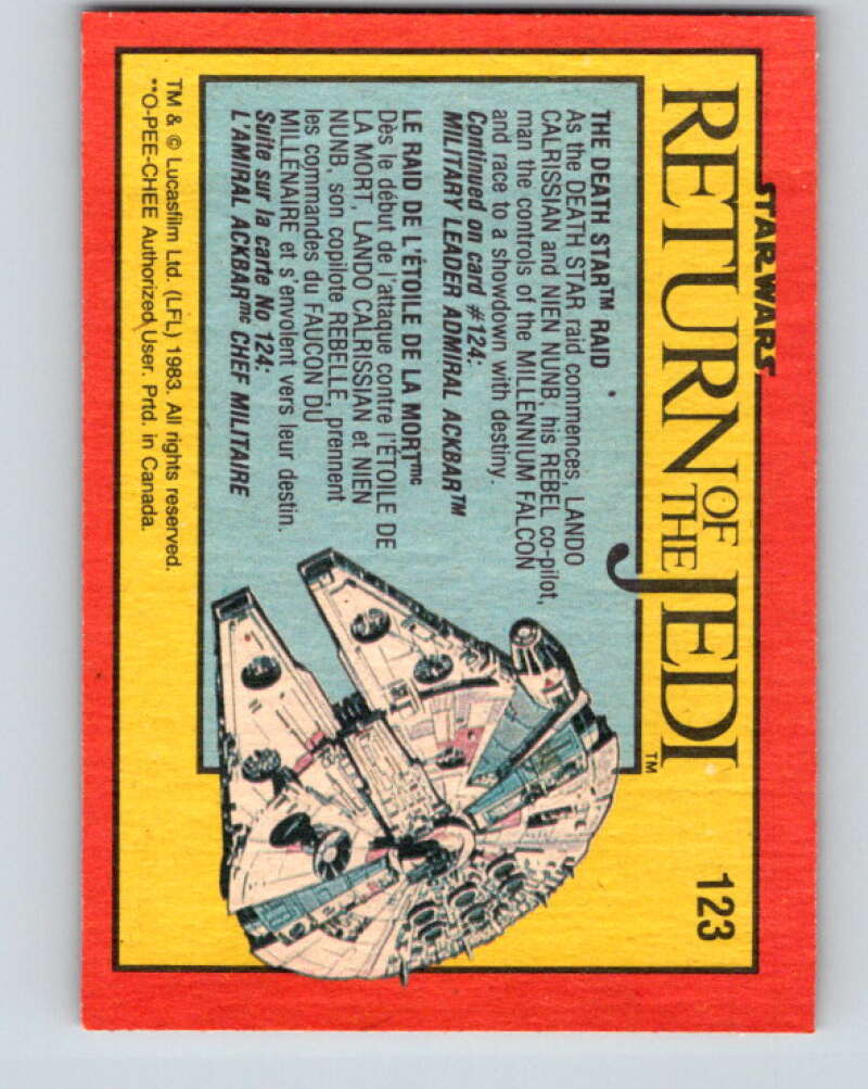 1983 OPC Star Wars Return Of The Jedi #123 The Death Star Raid V42685