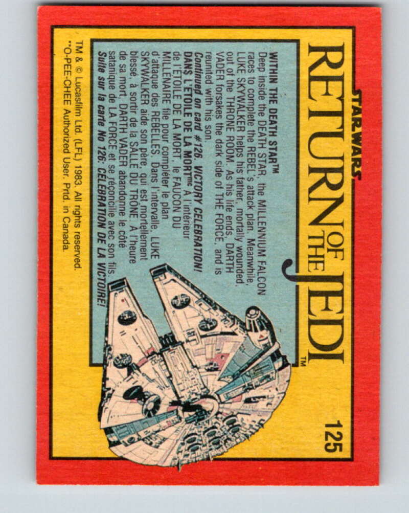 1983 OPC Star Wars Return Of The Jedi #125 Within the Death Star V42695