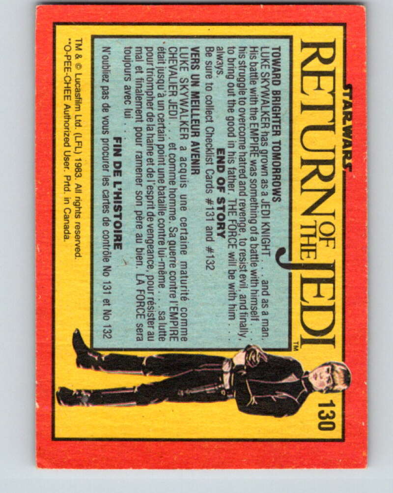 1983 OPC Star Wars Return Of The Jedi #130 Toward Brighter Tomorrow V42727