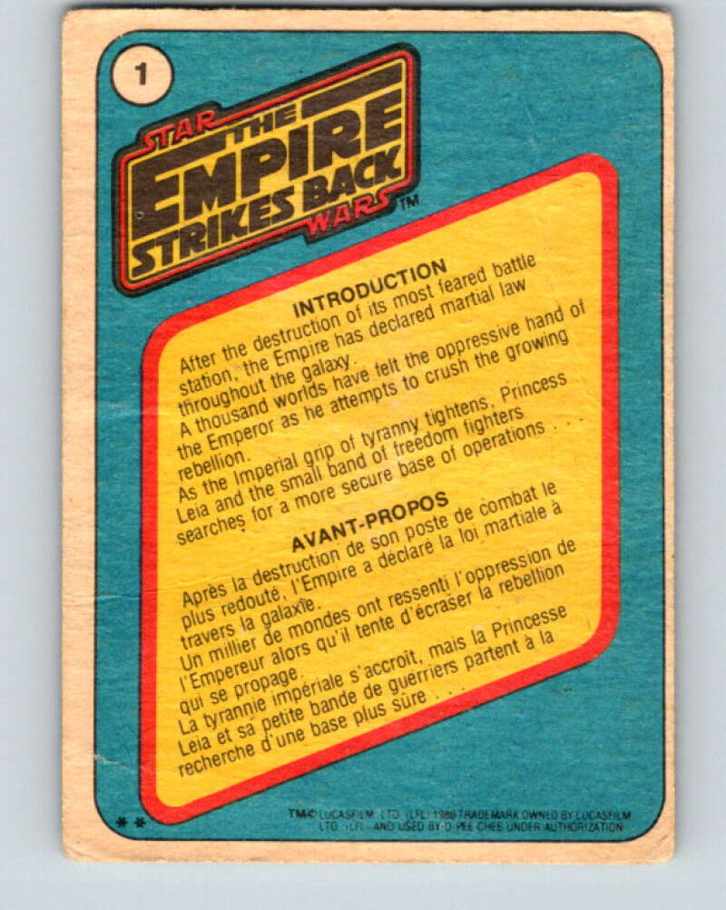 1980 OPC The Empire Strikes Back #1 Introduction V42741