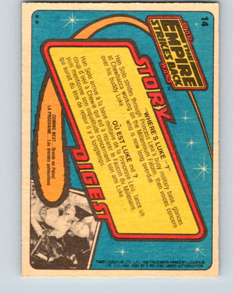 1980 OPC The Empire Strikes Back #14 Where's Luke? V42781