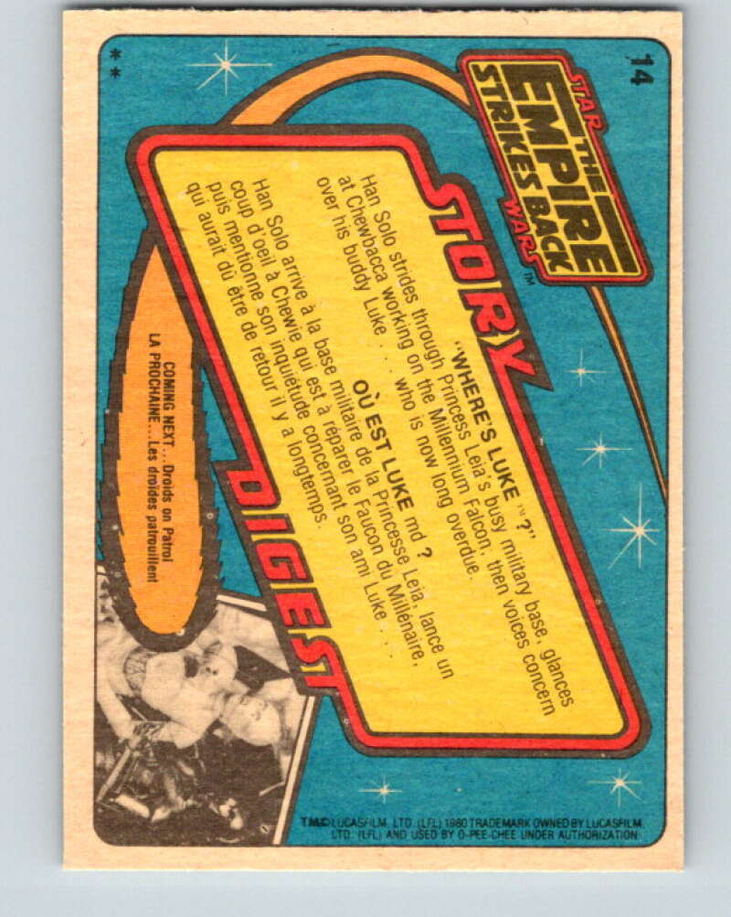 1980 OPC The Empire Strikes Back #14 Where's Luke? V42782