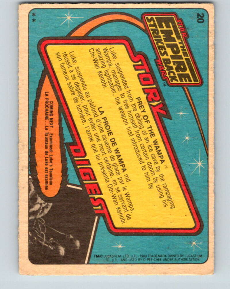 1980 OPC The Empire Strikes Back #20 Prey of the Wampa V42797