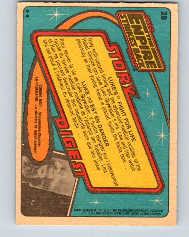 1980 OPC The Empire Strikes Back #26 Luke's Fight For Life V42818