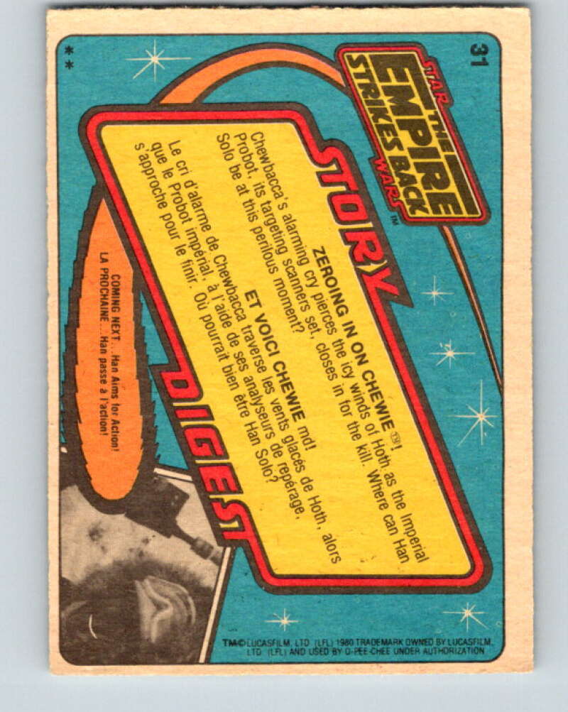 1980 OPC The Empire Strikes Back #31 Zeroing in on Chewie! V42837