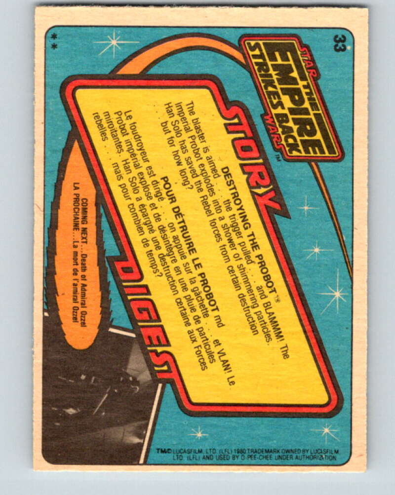 1980 OPC The Empire Strikes Back #33 Destroying the Probot V42842